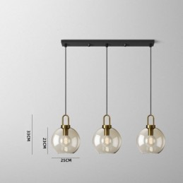 3 Light Pendant Light With Glass Shade Island