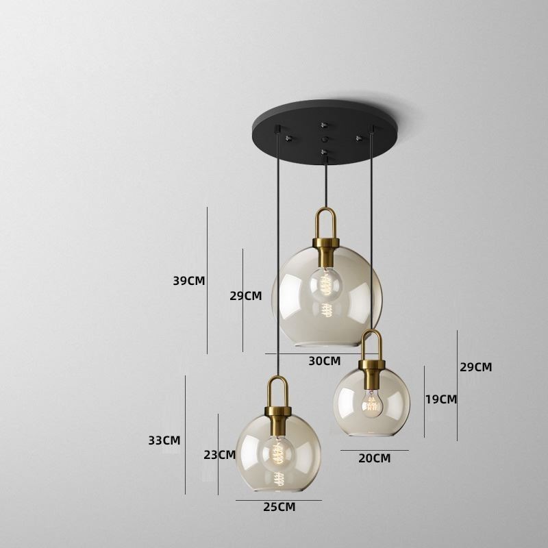 3 Light Pendant Light With Glass Shade Island