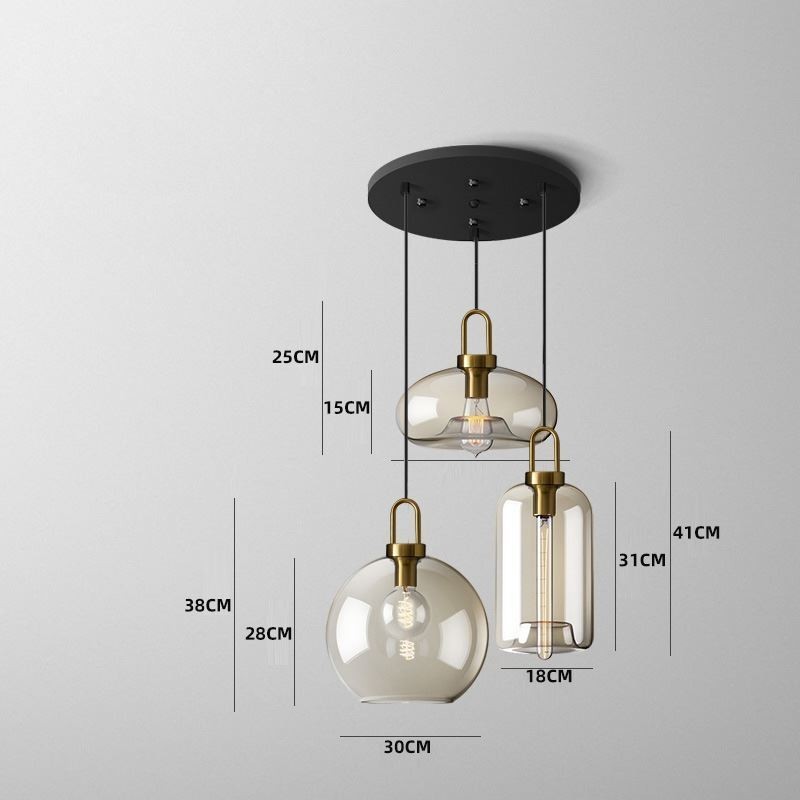 3 Light Pendant Light With Glass Shade Island