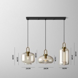 3 Light Pendant Light With Glass Shade Island