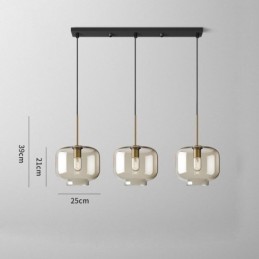 3 Light Glass Pendant Light Classic Cluster Hanging Lighting Fixture Café