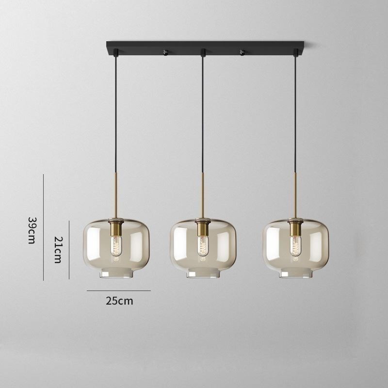 3 Light Glass Pendant Light Classic Cluster Hanging Lighting Fixture Café