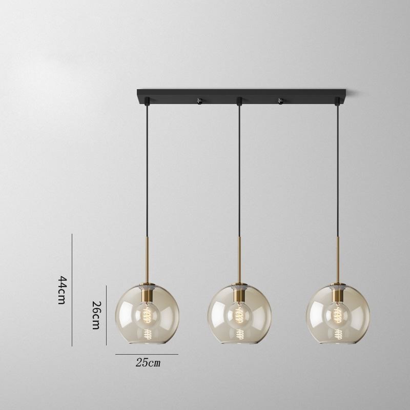 3 Light Glass Pendant Light Classic Cluster Hanging Lighting Fixture Café