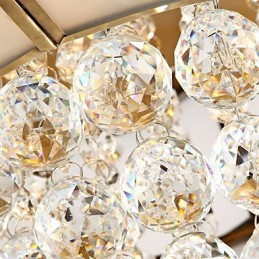 Traditional Classic Rustic Lodge Crystal Brass Metal Flush Mount