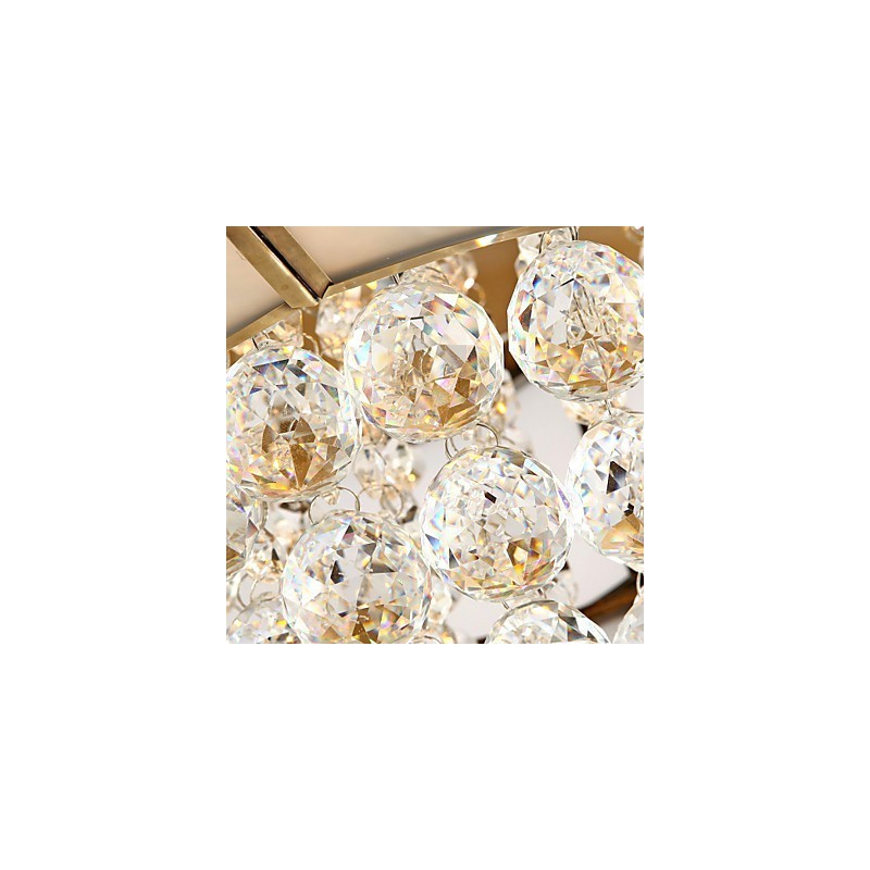 Traditional Classic Rustic Lodge Crystal Brass Metal Flush Mount