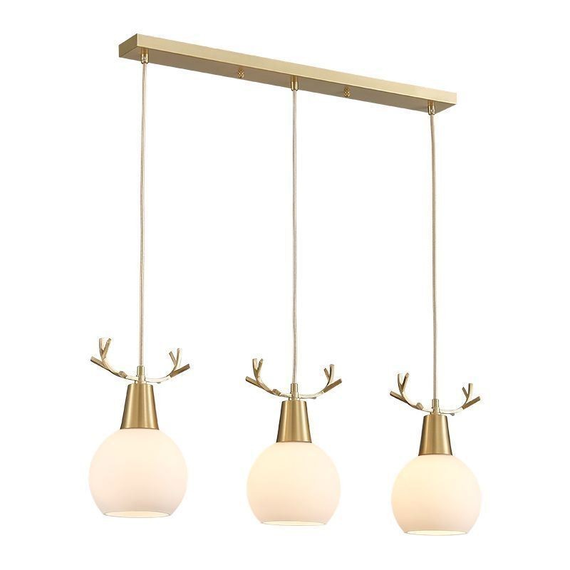 Modern Simple Copper Pendant Light Antler Hanging Light