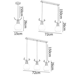 Modern Simple Copper Pendant Light Antler Hanging Light