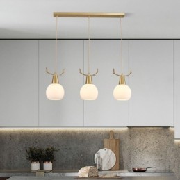 Modern Simple Copper Pendant Light Antler Hanging Light