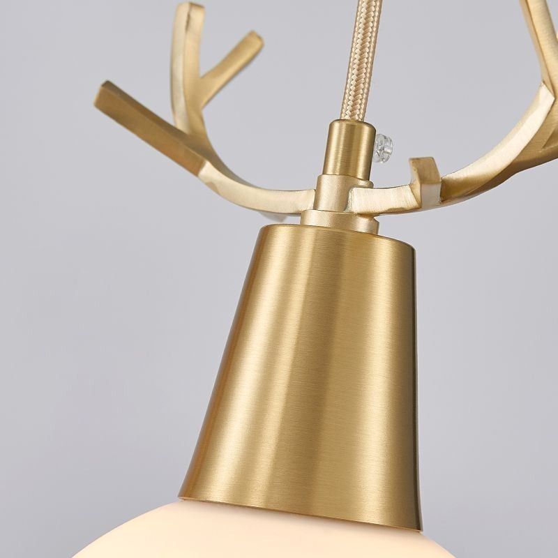 Modern Simple Copper Pendant Light Antler Hanging Light