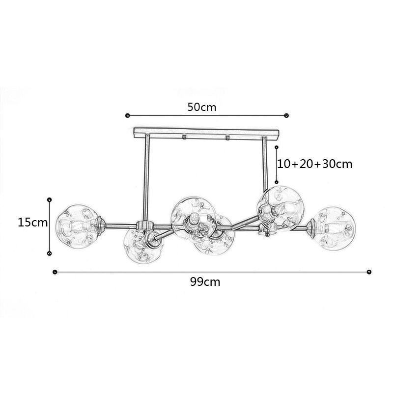 6 Light Modern Glass Ceiling Light Magic Bean Light Fixture