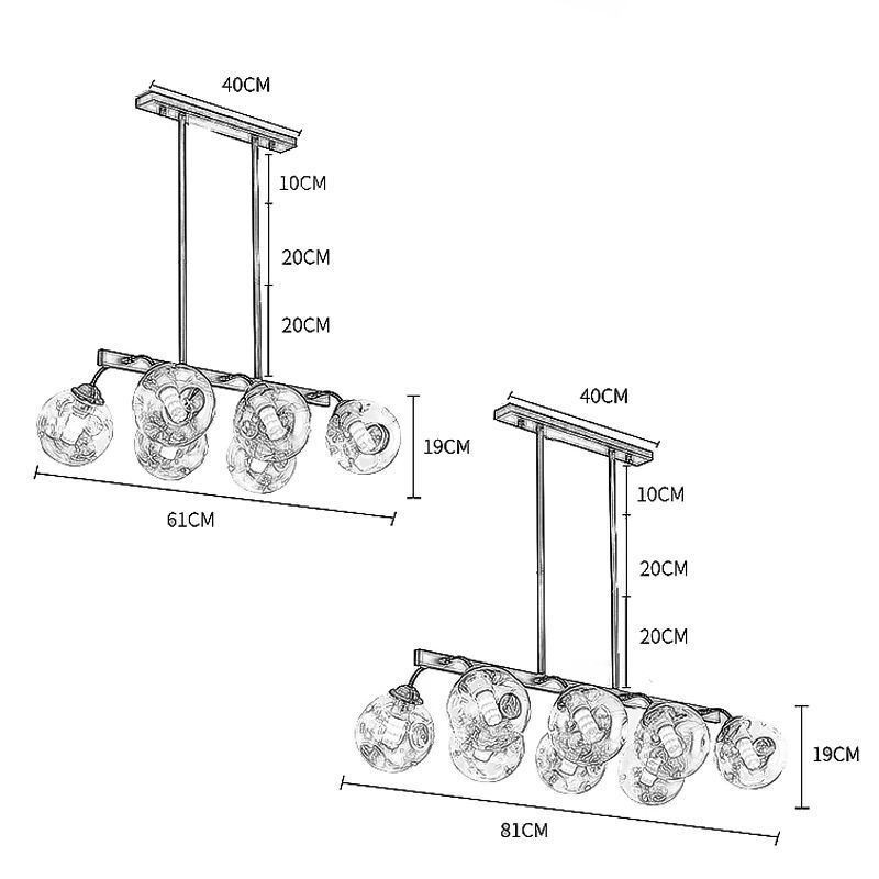 Magic Bean Pendant Light Glass Globe Lighting