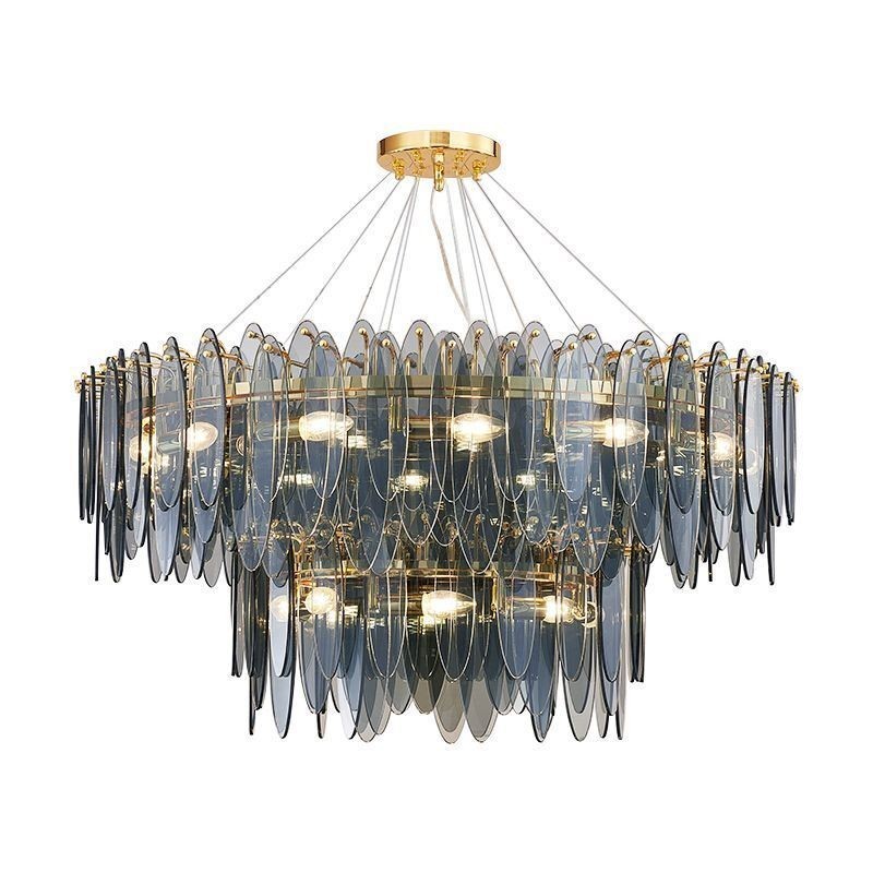 Modern Round Glass Pendant Light Elegant Glass Chandelier