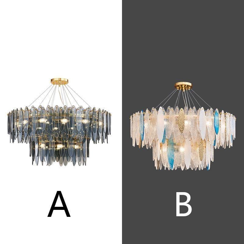 Modern Round Glass Pendant Light Elegant Glass Chandelier