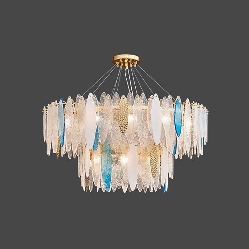 Modern Round Glass Pendant Light Elegant Glass Chandelier