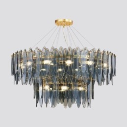 Modern Round Glass Pendant Light Elegant Glass Chandelier