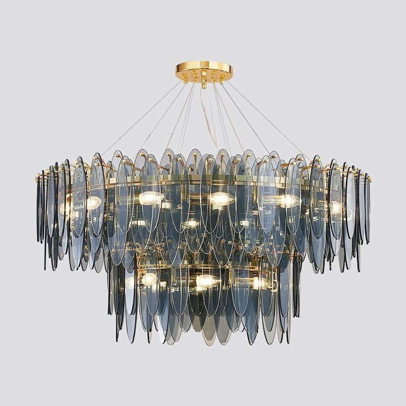 Modern Round Glass Pendant Light Elegant Glass Chandelier