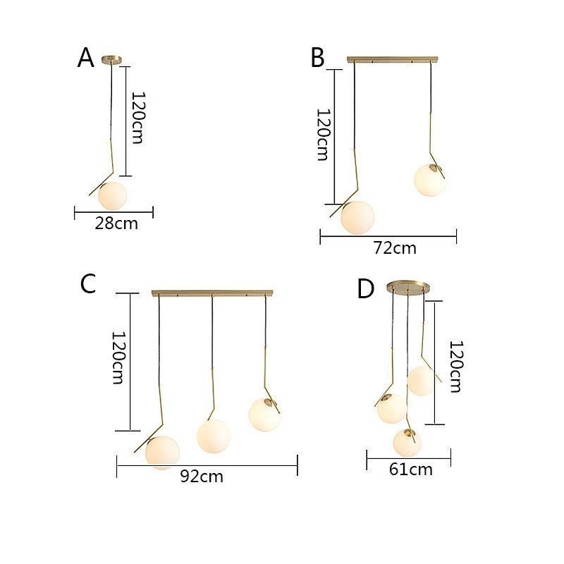 Glass Ball Light Fixture Island