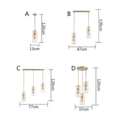 Nordic Clear Glass Pendant Light Unique Inner Brass Hollow out Pendant Light