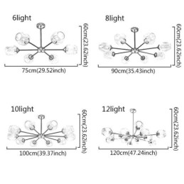 Nordic Glass Pendant Light Magic Bean Shape Lamp Chandelier Lighting