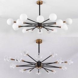 Nordic Glass Pendant Light Milky White Round Lamp Chandelier Lighting