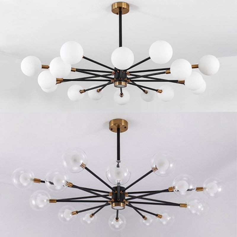 Nordic Glass Pendant Light Milky White Round Lamp Chandelier Lighting