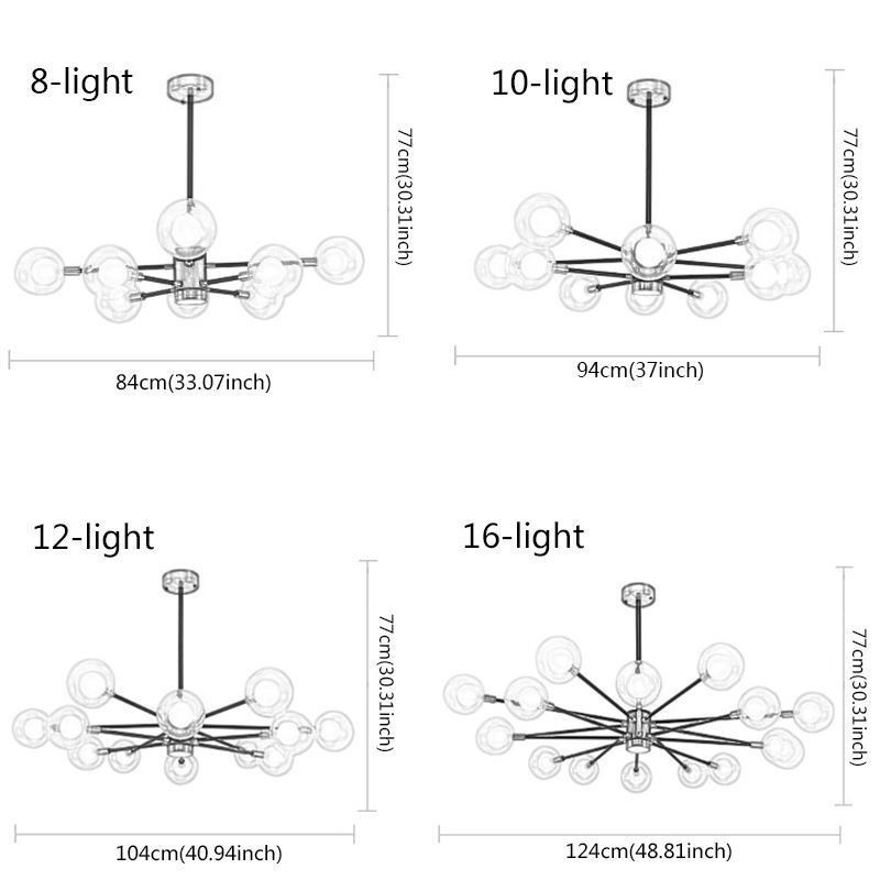 Nordic Glass Pendant Light Milky White Round Lamp Chandelier Lighting