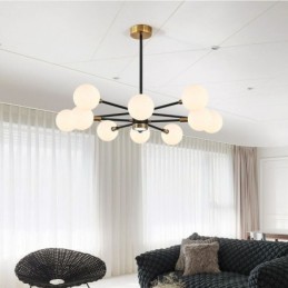 Nordic Glass Pendant Light Milky White Round Lamp Chandelier Lighting