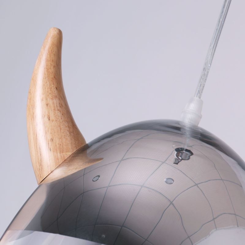 Classical Glass Pendant Light Wood Horn Lamp Creative Lighting
