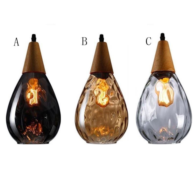 Pendant Light Teardrop Glass Shade Lamp Light