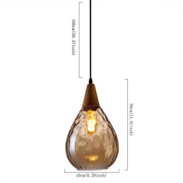 Pendant Light Teardrop Glass Shade Lamp Light