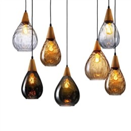 Pendant Light Teardrop Glass Shade Lamp Light