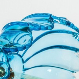 Modern Retro Glass Pendant Lighting Flower Shade Lamp With Twist Switch Light