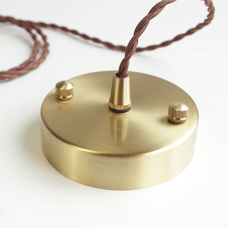 Clear Ribbed Glass Pendant Light Flower Shape Lamp With Twist Switch