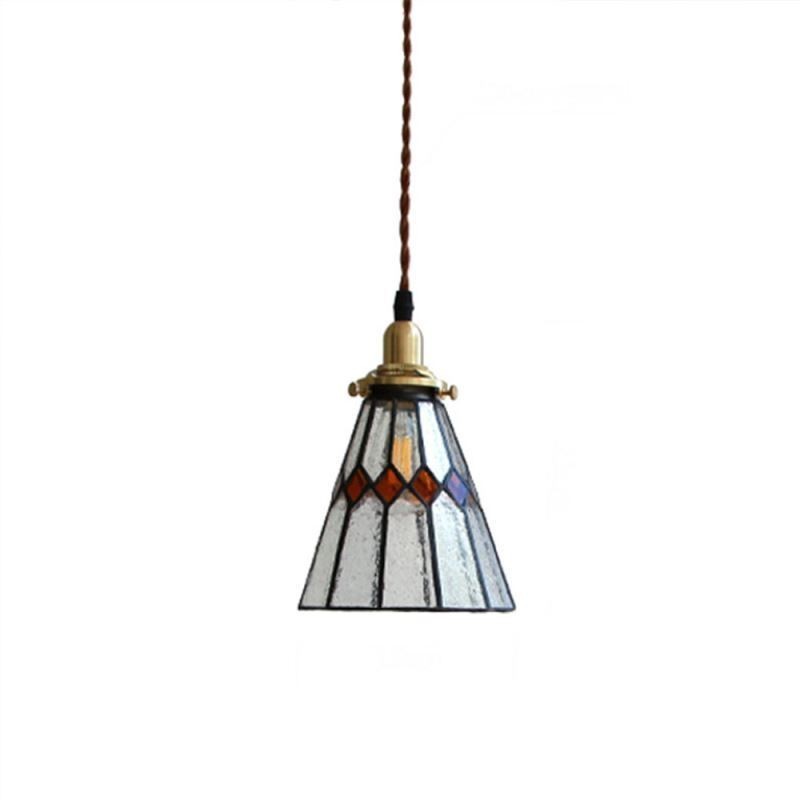 Rustic Ceiling Light Stained Glass Pendant Light