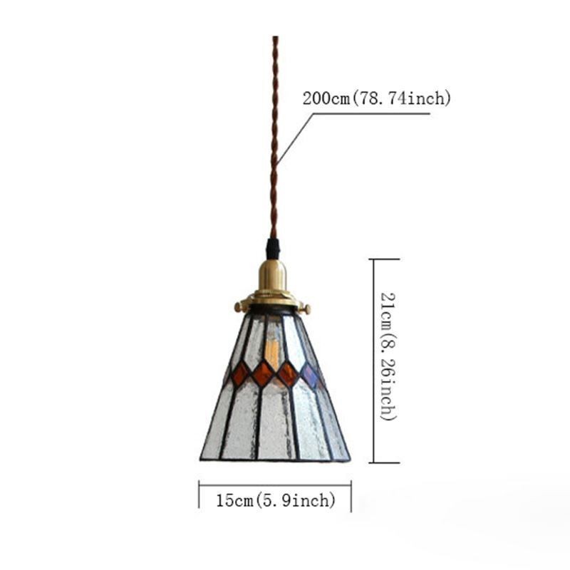 Rustic Ceiling Light Stained Glass Pendant Light