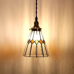 Rustic Ceiling Light Stained Glass Pendant Light