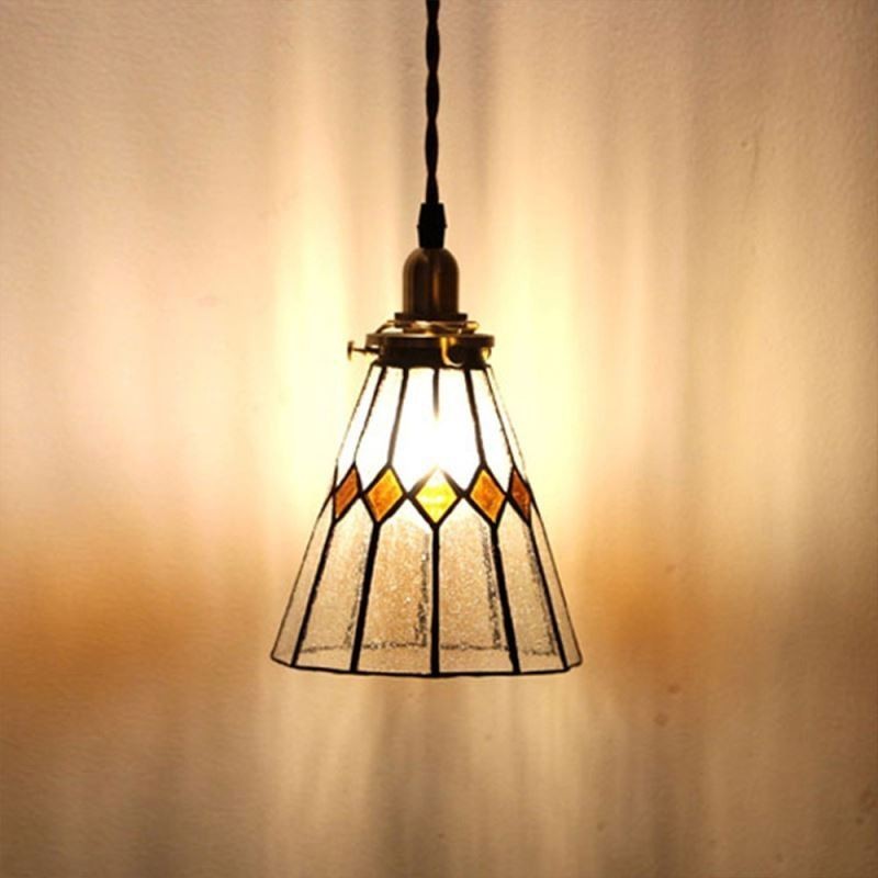 Rustic Ceiling Light Stained Glass Pendant Light