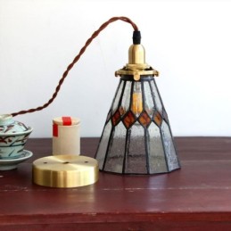 Rustic Ceiling Light Stained Glass Pendant Light