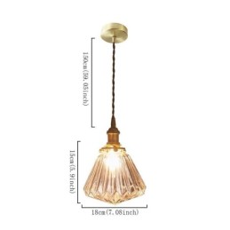 Clear Diamond Ribbed Glass Pendant Light
