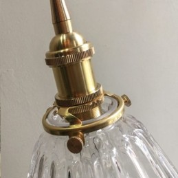 Clear Diamond Ribbed Glass Pendant Light