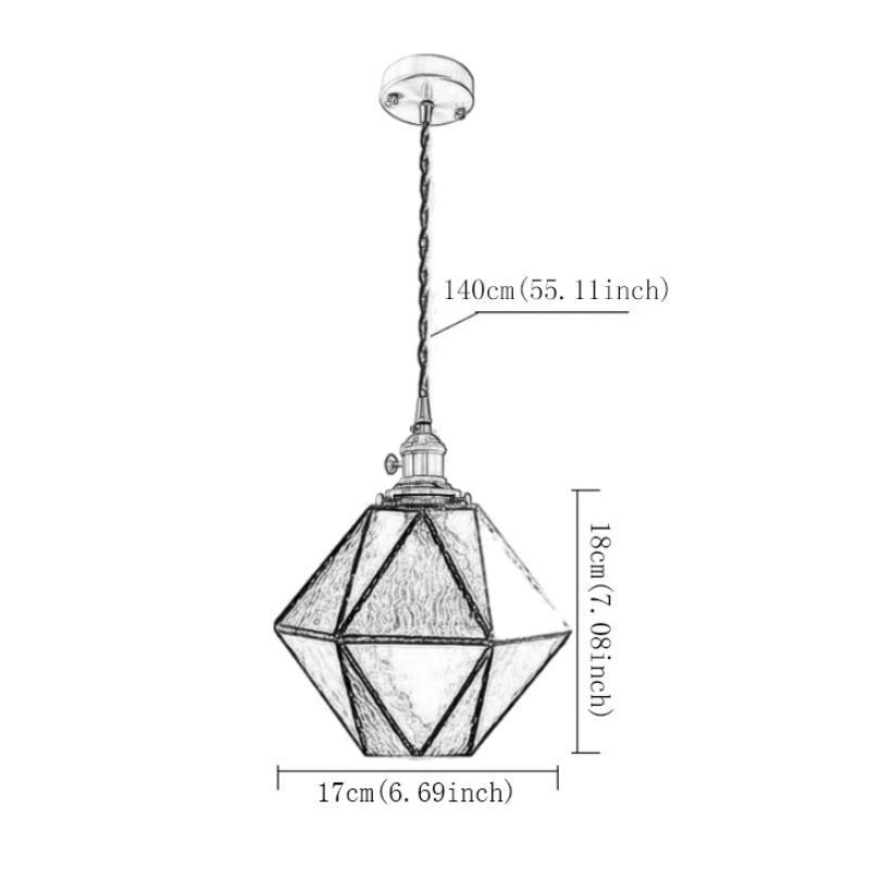 Geometric Colored Glass Farmhouse Pendant Light