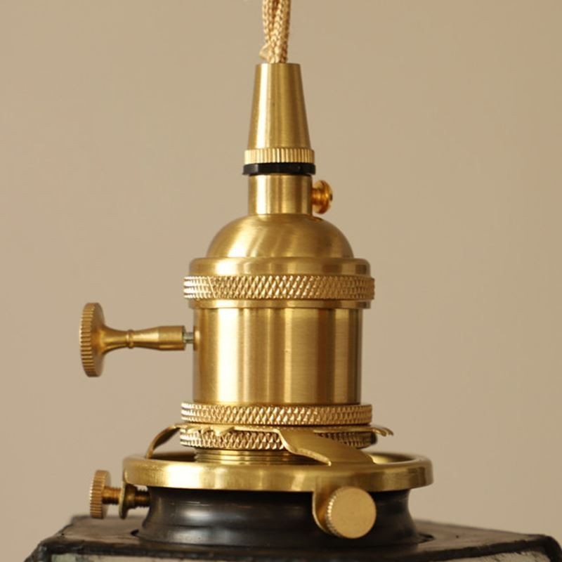 Geometric Colored Glass Farmhouse Pendant Light