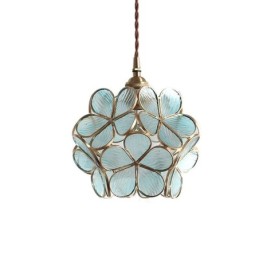 Nordic Creative Pendant Light Glass Home Lighting Petal Shape Lamp Bedside Lamp