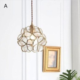 Nordic Creative Pendant Light Glass Home Lighting Petal Shape Lamp Bedside Lamp