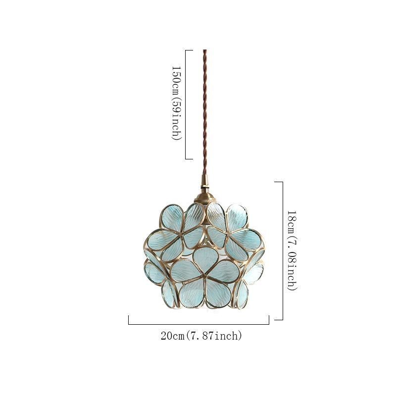 Nordic Creative Pendant Light Glass Home Lighting Petal Shape Lamp Bedside Lamp