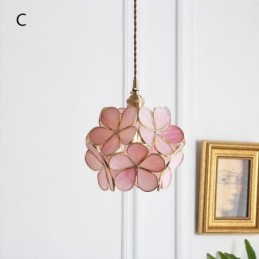 Nordic Creative Pendant Light Glass Home Lighting Petal Shape Lamp Bedside Lamp