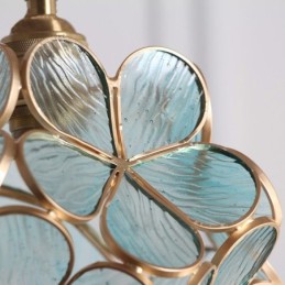 Nordic Creative Pendant Light Glass Home Lighting Petal Shape Lamp Bedside Lamp