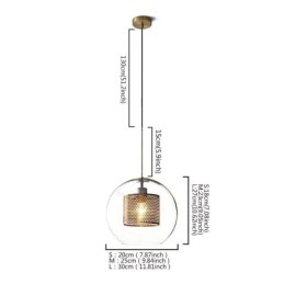 Nordic Pendant Light Glass Home Lighting Round Ball Shape Lamp Bedside Lamp