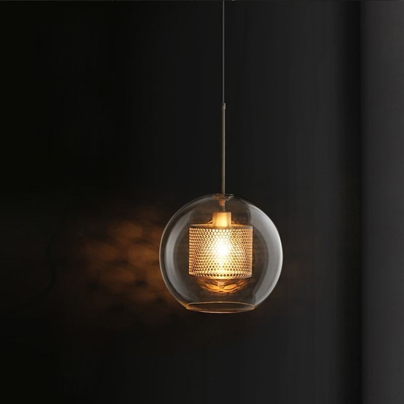 Nordic Pendant Light Glass Home Lighting Round Ball Shape Lamp Bedside Lamp