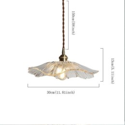 Lotus Leaf Ribbed Clear Glass Pendant Light Homestay Lamp